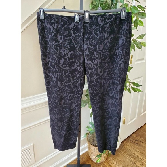 Alfani Women's Black Brocade Rayon Mid Rise Pull on Straight Casual Pant 22W - Picture 1 of 10